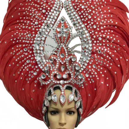 Feather headdress samba costume carnival halloween party bar performance hat makeup dance wings parade