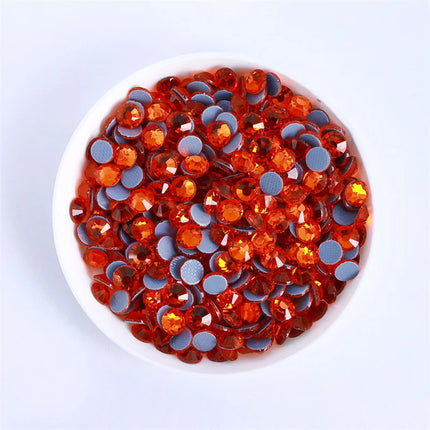 SS3-SS30 Red Series Hotfix Glass Flat-Back Rhinestones