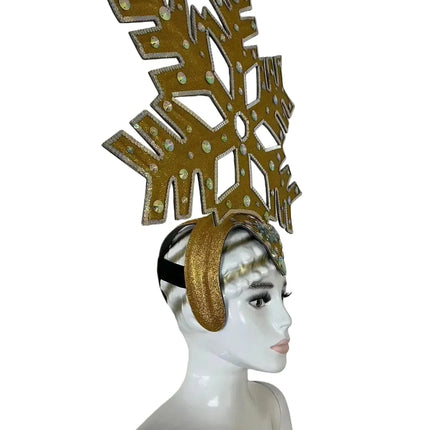 The Stardust Dionysia – Gold Snowflake Starburst Carnival & Masque Ball Crown