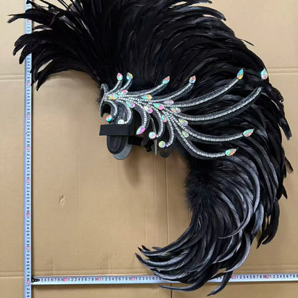 The Stardust Dynasty – Majestic Velvet & Feather Samba Masquerade Crown