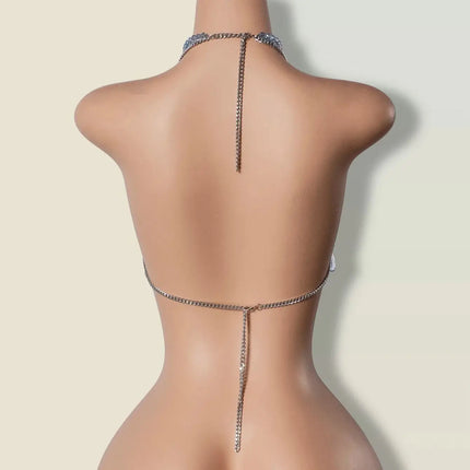 European-Style Openwork Backless Beaded Choker Body Chain
