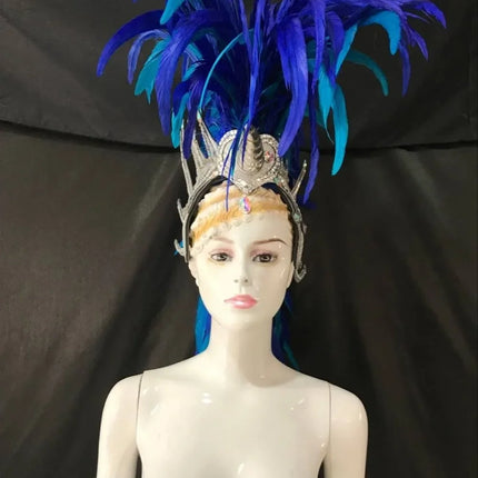 The Stardust Dynasty – Majestic Velvet & Feather Samba Masquerade Crown