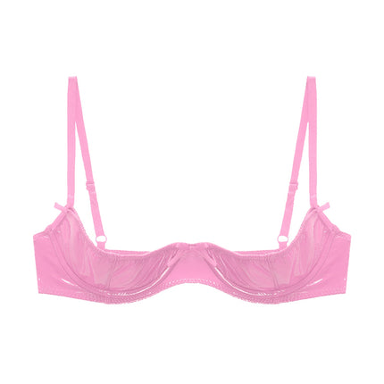Patent Leather Underwired Open-Cup Bra