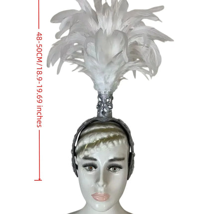 The Stardust Empress – Deluxe Feathered Samba & Carnival Crown