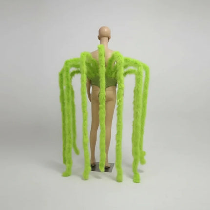 Long Feather Waterfall Backpiece Costume Accessory