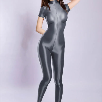 Breathable High-Stretch Zipper Crotch Yoga Bodysuit Shaping Leotard Unitard