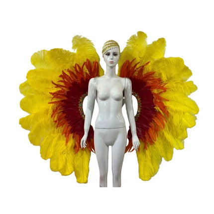 Two-Tone Feather Wing Backpiece Stage Costume Accessory