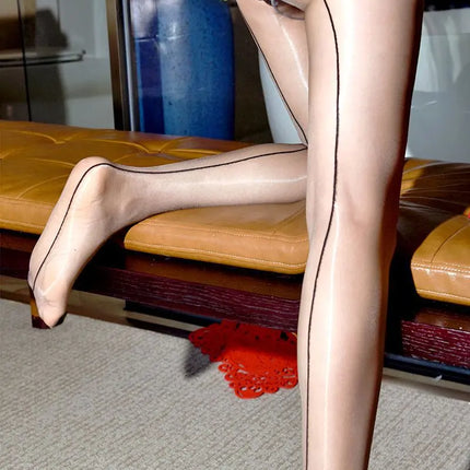 1D Ultra-Thin Oil Glossy Hollow-Out Sheer Shaping Pantyhose Shiny Tights