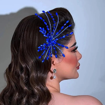 Blue Rhinestone Hair Comb