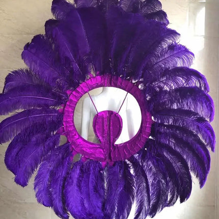 Feathered Carnival Headdress and Backpack Wing Set
