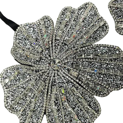 Handmade Crystal Flower Embroidery Rhinestone Costume Bra