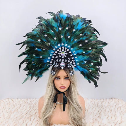 Luxury Party Feather Headdress & Carnival Designer Cosplay Crown