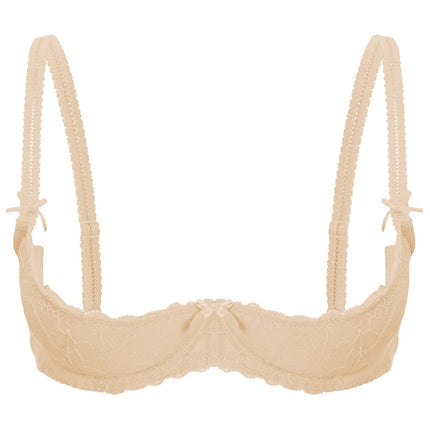 Lace Underwire Half-Cup Push-Up Bra