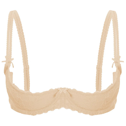 Lace Underwire Half-Cup Push-Up Bra