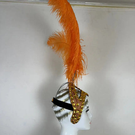The Stardust Azure Sovereign – Royal Blue Feather Samba Carnival Headdress