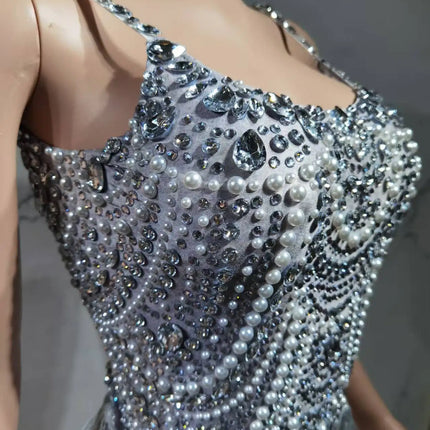 The Stardust Festival Fringe Bodysuit – Luxury Rhinestone Tassel Showgirl Costume