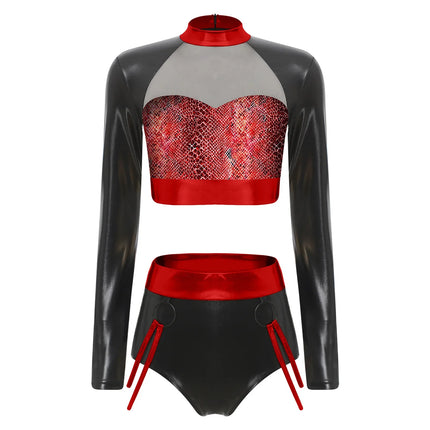 Fishnet Mesh & Metallic 2-Piece Bodysuit & Shorts Rave Costume Set