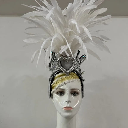 The Stardust Dynasty – Majestic Velvet & Feather Samba Masquerade Crown
