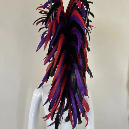 The Stardust Dynasty – Majestic Velvet & Feather Samba Masquerade Crown