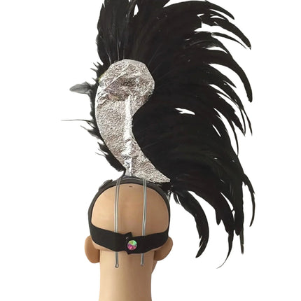 The Stardust Empress Dionysia – White Feather Carnival & Masque Ball Headdress