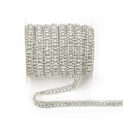 The Stardust Triple Crown – 3-Row Glass Crystal Rhinestone Cup Chain Trim