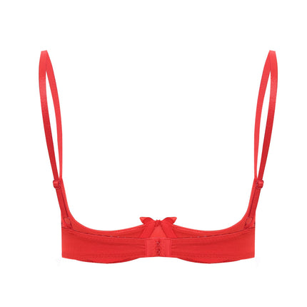 Satin Underwire Half-Cup Push-Up Bra