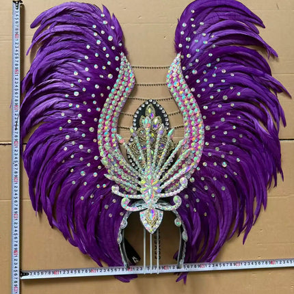The Stardust Aurora Feather Headdress – Light Purple Cabaret & Carnival Crown