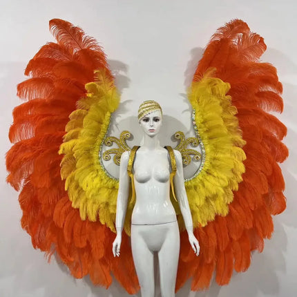 The Stardust Phoenix Wings – Deluxe Feathered Samba Backpiece & Stage Wings