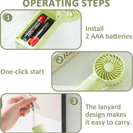 Ultra-Quiet Portable Handheld & Desktop Personal Fan