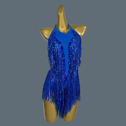 Crystal Sequin Tassel Bodysuit Dance Performance Stage Costume Leotard