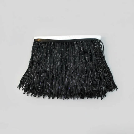 Long Glass Rhinestone Beaded Fringe Trim