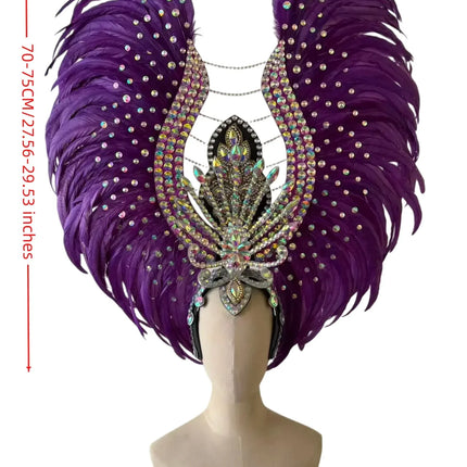 The Stardust Aurora Feather Headdress – Light Purple Cabaret & Carnival Crown