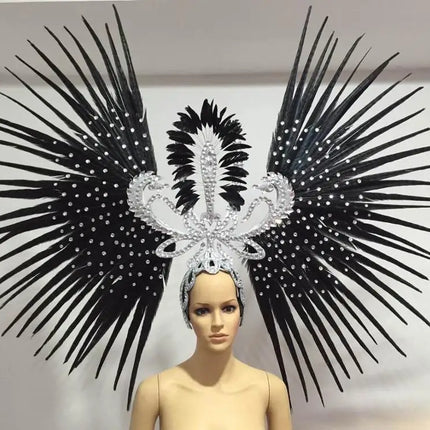The Stardust Tropicana Samba Crown – Feather & Rhinestone Stage Headdress