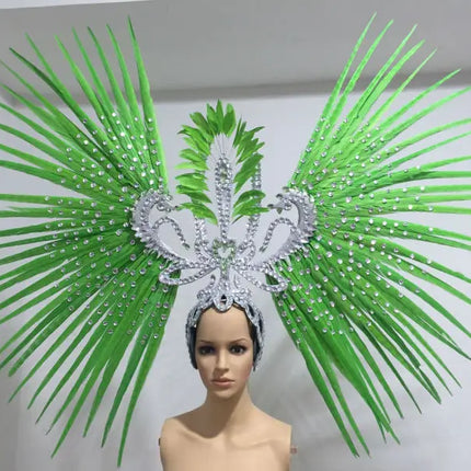 The Stardust Tropicana Samba Crown – Feather & Rhinestone Stage Headdress