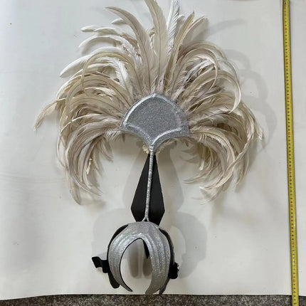 The Stardust Dionysia – Off-White Feather Carnival & Masque Ball Headdress