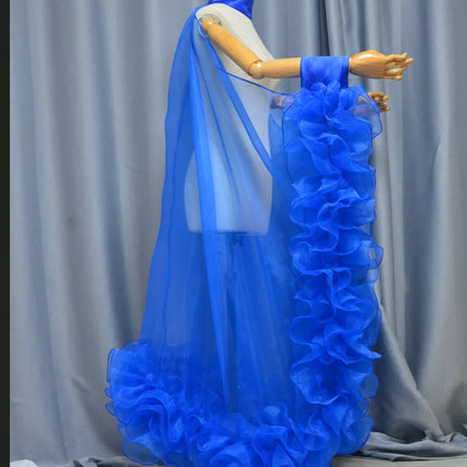 Dramatic Organza Burlesque Coat of Glory Wing Cloak Drag Cabaret Show Cape