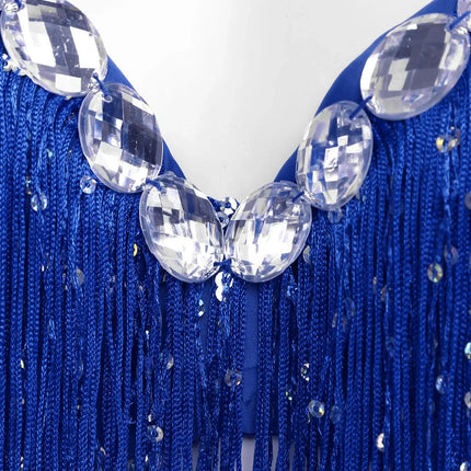 The Stardust Oasis Sirena – Sequined Tassel & Rhinestone Push-Up Belly Dance Bra Top