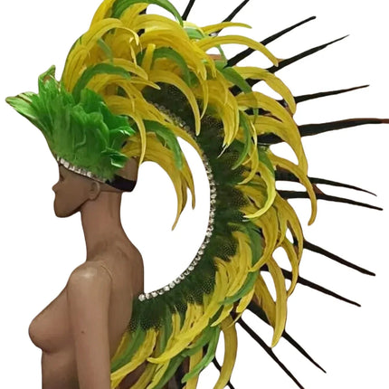 The Stardust Luminary – Premium Feathered Carnival & Samba Halo Headdress