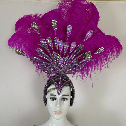 The Stardust Dionysia – Rose Red Feather Carnival & Masque Ball Headdress