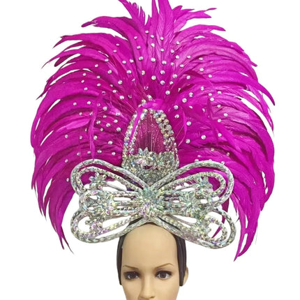 The Stardust Empress Dionysia – White Feather Carnival & Masque Ball Headdress