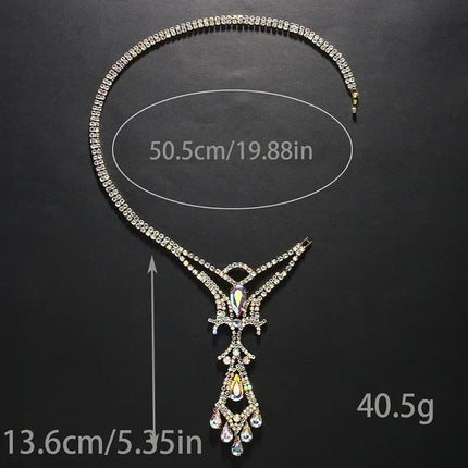Dazzling Crystal Belly Dance Necklace & Statement Stage Performance Jewelry
