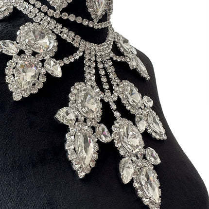 Large Crystal Drop Pendant Necklace