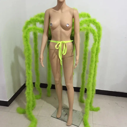 Long Feather Waterfall Backpiece Costume Accessory