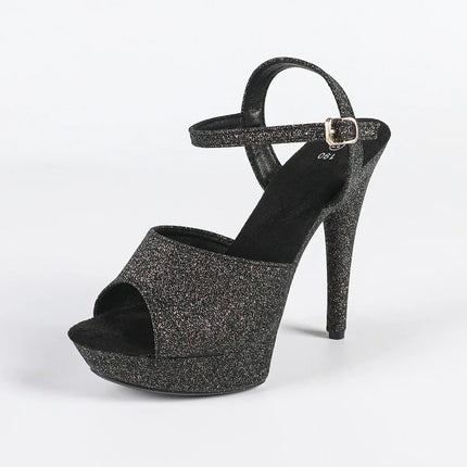 The Stardust Velvet Siren Stiletto – Luxury 13cm Platform Sandal