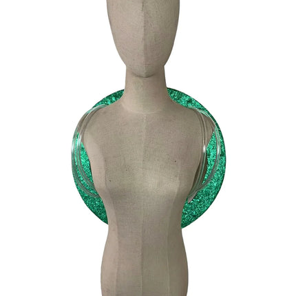 Rhinestone-Embellished Feather Backpiece Frame with Harness