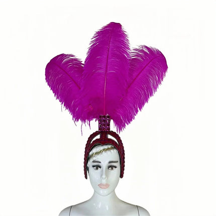 The Stardust Azure Sovereign – Royal Blue Feather Samba Carnival Headdress