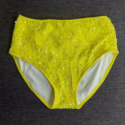 High-Waist Sequined Disco Briefs & Stage Performance Hot Pants