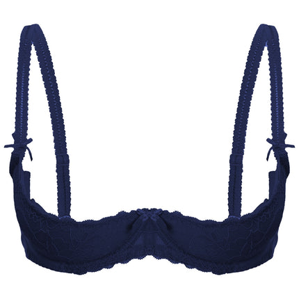 Lace Underwire Half-Cup Push-Up Bra