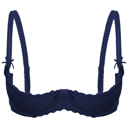 Lace Underwire Half-Cup Push-Up Bra