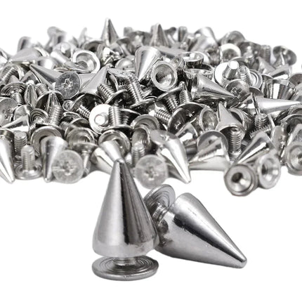 Metal Cone Studs & Spikes Screwback Rivets for Leathercraft, Clothes & DIY Hardware